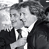 O presidente Luís Felipe Vieira com Jorge Jesus