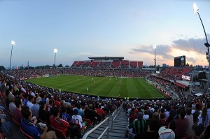 Vista do estádio BMO Field, em Toronto, durante a partida de futebol Toronto FC-Roma, em 7 de agosto de 2013. Keystone Press / Luciano Rossi