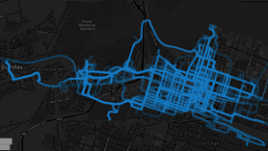 A Sobi Hamilton divulgou um mapa de calor, mostrando onde os membros montaram as 200 bicicletas iniciais, entre 15 de janeiro a 18 de março. O mapa ajuda a organização de partilha de bicicleta a planear a distribuição das bicicletas. (Fornecido por Sobi Hamilton)