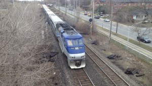 Um comboio da periferia que pertence ao sistema de comboio regional AMT. (Jean-Luc Boulch / CTV Montreal)