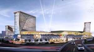 Um novo mega centro comercial de 1,7 mil milhões de dólares incluirá um parque aquático, um espaço de artes, um cinema ao ar livre num telhado verde, uma pista de patinagem ao ar livre