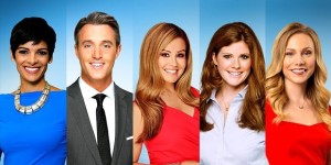 A equipa de 'Your Morning' - Anne-Marie Mediwake, Ben Mulroney, Melissa Grelo, Lindsey Deluce e Kelsey McEwen. (CTV)