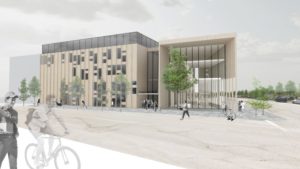 A conceção de um artista para a Place des Arts de Sudbury. A província destinou 3,5 milhões de dólares para a sua construção. (Facebook- Place Des Arts du Grand Sudbury)