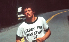 Terry Fox na sua Maratona da Esperança em 1980