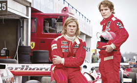Chris Hemsworth e Daniel Brühl interpretam o britânico James Hunt e o austríaco Niki Lauda (Direitos Reservados)