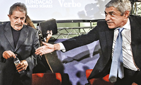 José Sócrates chegou com Mário Soares e Lula (SÉRGIO LEMOS)