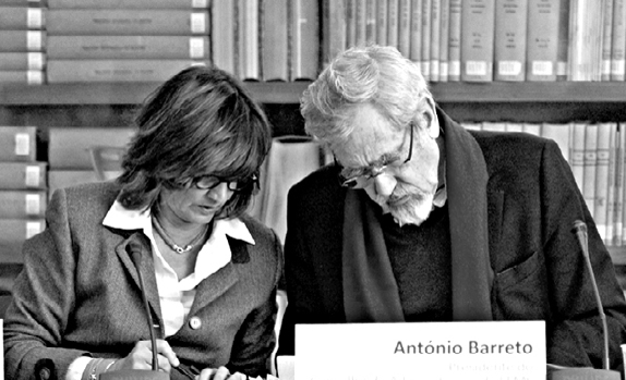 Maria João Valente Rosa, da Pordata, e António Barreto, presidente da Fundação Francisco Manuel dos Santos (MARILINE ALVES)