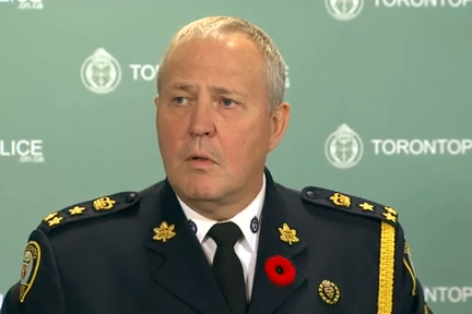 chefe da polícia de Toronto, Bill Blair, durante uma conferência de imprensa - 31 de outubro de 2013. CityNews