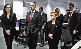 Presidente da República, Cavaco Silva, ontem na inauguração de centro da Nokia em Alfragide. (MÁRIO CRUZ/LUSA)