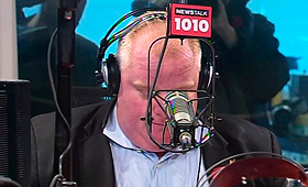 Rob Ford durante o seu programa de rádio semanal. Foto de arquivo: CityNews