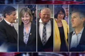 Os cinco principais candidatos a presidente de Toronto. CityNews