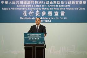 FERNANDO CHUI SAI ON REELEITO CHEFE DO GOVERNO DE MACAU COM 380 VOTOS