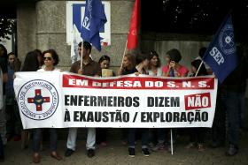 SEGUNDO DIA DE GREVE DE ENFERMEIROS COM CONCENTRAÇÃO JUNTO AO MINISTÉRIO DA SAÚDE