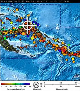 RETIRADO ALERTA DE TSUNAMI DEVIDO AO SISMO DE MAGNITUDE 7,5 NA PAPUA NOVA GUINÉ