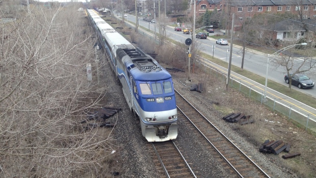 Um comboio da periferia que pertence ao sistema de comboio regional AMT. (Jean-Luc Boulch / CTV Montreal)