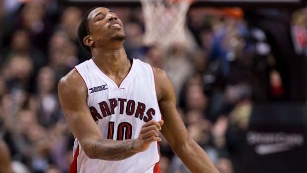 DeMar DeRozan, durante um jogo da Liga Professional de Basquetebol (NBA). (The Canadian Press/Nathan Denette)