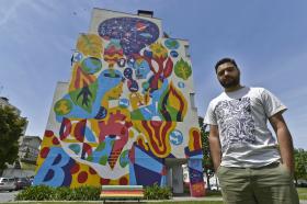 ARTISTAS USAM PRÉDIOS DE VISEU COMO TELA E DESPERTAM CURIOSIDADE NA CIDADE