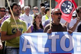 TRABALHADORES PROTESTAM  EM LISBOA CONTRA A PRIVATIZAÇÃO DOS TRANSPORTES