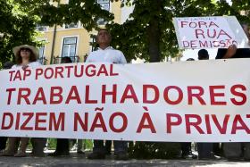 TAP/PRIVATIZAÇÃO: TRABALHADORES MANIFESTARAM-SE EM LISBOA E QUEREM INVERTER PROCESSO