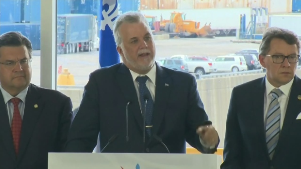 O primeiro-ministro do Quebec Philippe Couillard anunciou a estratégia marítima da província de 1,5 mil milhões de dólares
