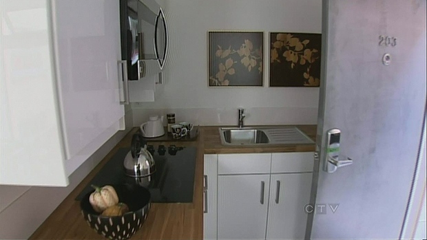 Nesta foto, é mostrado um apartamento de habitação para pessoas com baixo rendimento em Vancouver