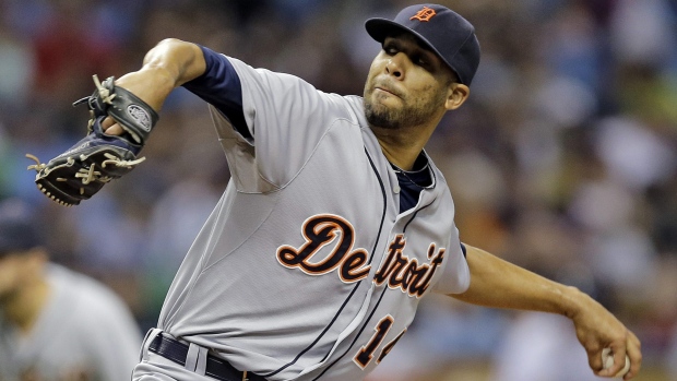 David Price dos Detroit Tigers durante um jogo de basebol contra os Tampa Bay Rays – 28 de julho, 2015, em St. Petersburg, na Flórida. (AP / Chris O'Meara)David Price dos Detroit Tigers durante um jogo de basebol contra os Tampa Bay Rays – 28 de julho, 2015, em St. Petersburg, na Flórida. (AP / Chris O'Meara)