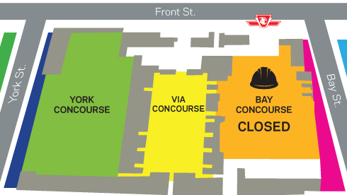 Imagem do plano da área aberta Bay da Union Station: GOTRANSIT.COM