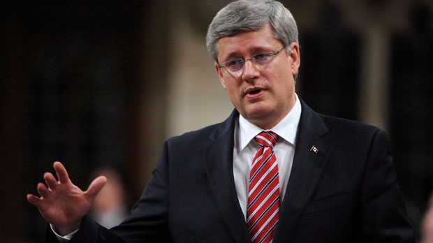 O primeiro-ministro Stephen Harper durante o período de Perguntas na Câmara dos Comuns. (The Canadian Press / Sean Kilpatrick)