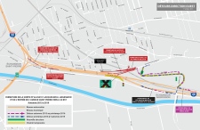 A Transport Quebec disponibilizou este mapa para o desvio Westbound Montreal West / Highway 20