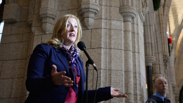 Lisa Raitt fala aos media em Otava - 9 de dezembro de 2015. THE CANADIAN PRESS IMAGES/Matthew Usherwood