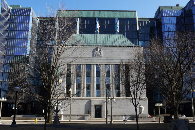 O Banco do Canadá é mostrado em Otava, em 12 de abril de 2009. FLICKR / d.newman