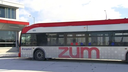 Foto de arquivo de um autocarro da Brampton Transit. CityNews