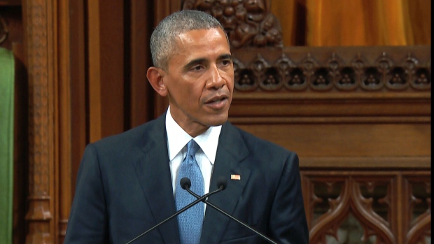 OBAMA FAZ UM DISCURSO NO PARLAMENTO DO CANADÁ