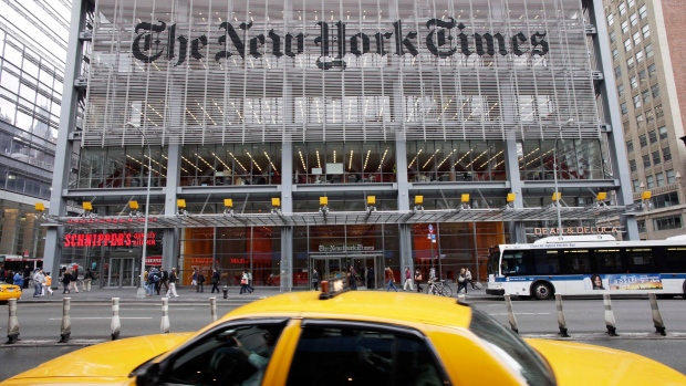 Sede do New York Times, em Nova Iorque. (AP Photo/Mark Lennihan, Arquivo)