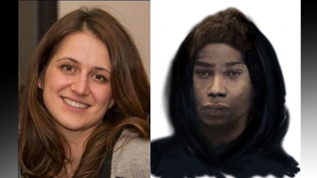 Conjuntamente com a recompensa, a polícia de Toronto divulgou um retrato-robô de um dos suspeitos que os investigadores estão a procurar em ligação ao assassinato de Jelena Loncar. (Serviço de Polícia de Toronto)