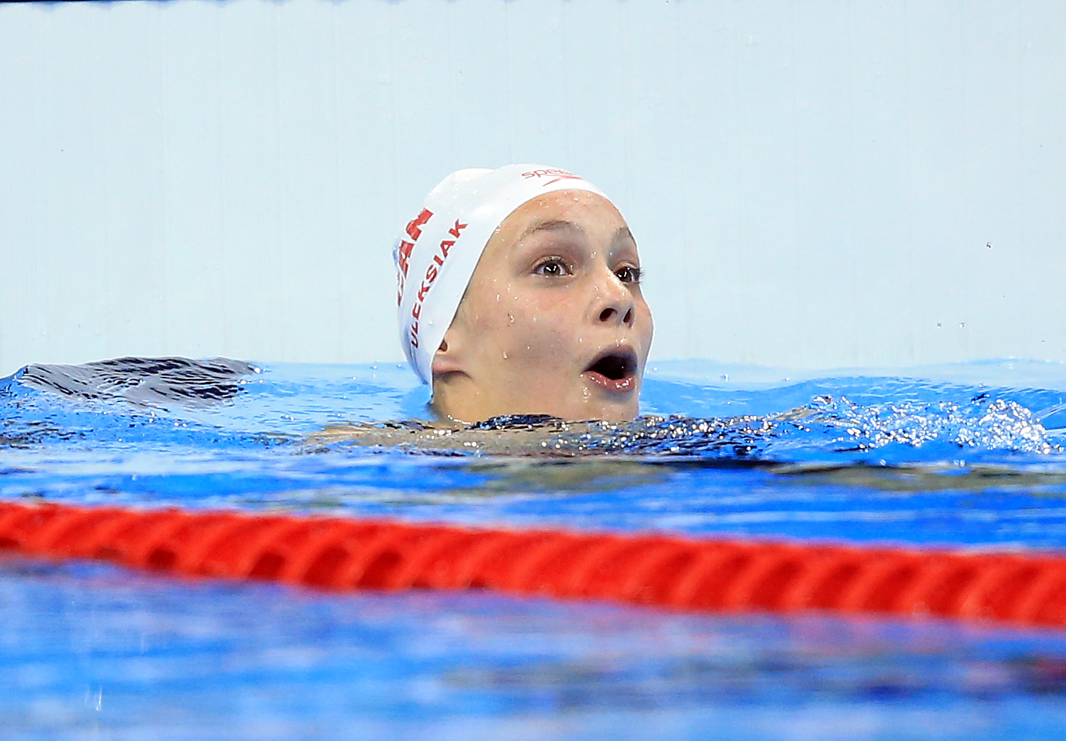 Penny Oleksiak do Canadá ganha o ouro na final da competição feminina dos 100m livres (natação). A GETTY IMAGES / Vaughn Ridley