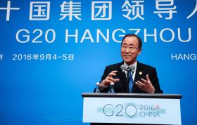 BAN KI-MOON PEDE AO G20 QUE SIGA EXEMPLO DOS EUA E CHINA E RATIFIQUE ACORDO DE PARIS