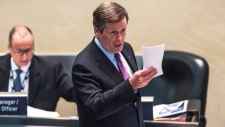 O presidente John Tory fala na Câmara Municipal nesta foto de arquivo. (The Canadian Press / Aaron Vincent Elkaim)