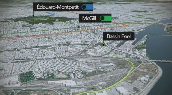 METROPOLITANO LIGEIRO DE MONTREAL COM LIGAÇÃO AO SISTEMA DE METRO DO CENTRO DA CIDADE