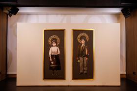 TELAS DE FRANCISCO E JACINTA EXPOSTAS NA BASÍLICA DE NOSSA SENHORA DO ROSÁRIO