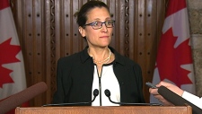 Chrystia Freeland, ministra dos Negócios Estrangeiros, fala aos jornalistas em Otava - 18 de maio de 2017