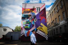 O MURAL DE RONALDO, QUE NINGUÉM PODE VISITAR, NA RÚSSIA