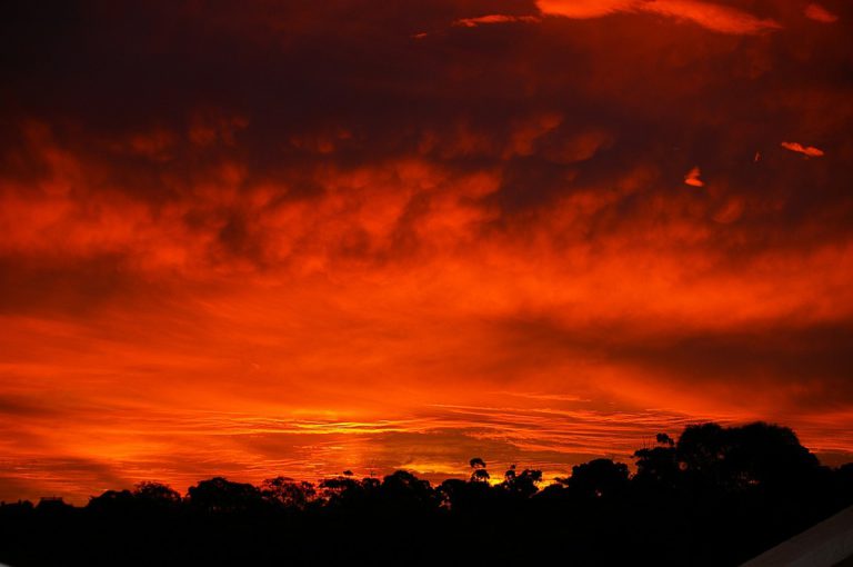 Red Clouds Horizontal Sunlight Sunset Orange