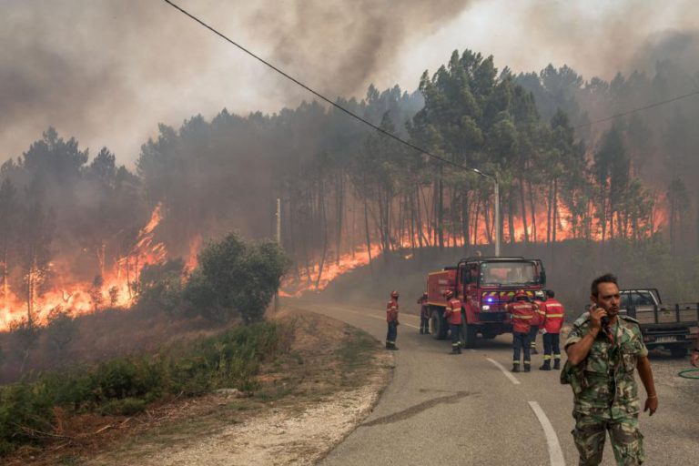 FOGO DA SERTÃ ESTÁ PRÓXIMO DE ALDEIAS E IC8 ENCONTRA-SE CORTADO