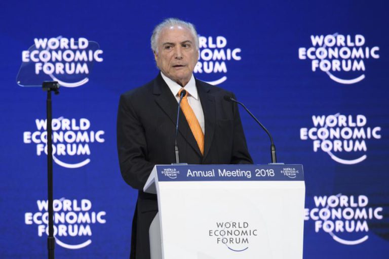 DAVOS: TEMER DIZ QUE O BRASIL ESTÁ DE VOLTA E CONVIDA INVESTIDORES INTERNACIONAIS