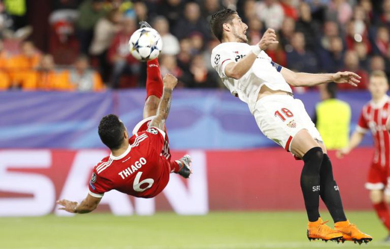 BAYERN VENCE EM SEVILHA E DÁ PASSO IMPORTANTE RUMO ÀS MEIAS-FINAIS