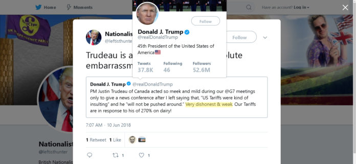 Crédito: NATIONALIST TRUMP TWITTER