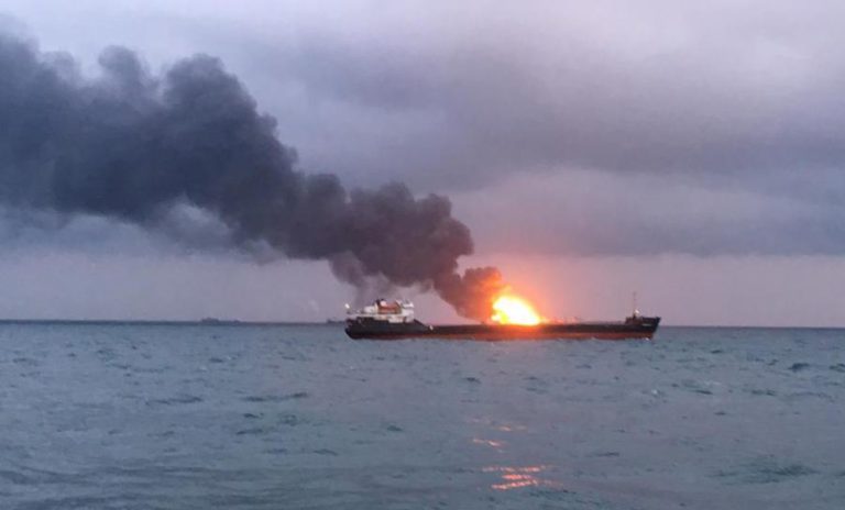 NÚMERO DE MORTOS EM ACIDENTE COM NAVIOS NO ESTREITO DE KERCH REVISTO DE 10 PARA 14