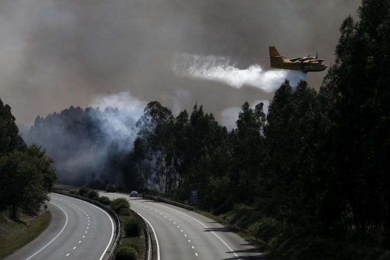 A1 REABERTA EM ALBERGARIA-A-VELHA, INCÊNDIO EM PAUS CONTINUA ATIVO