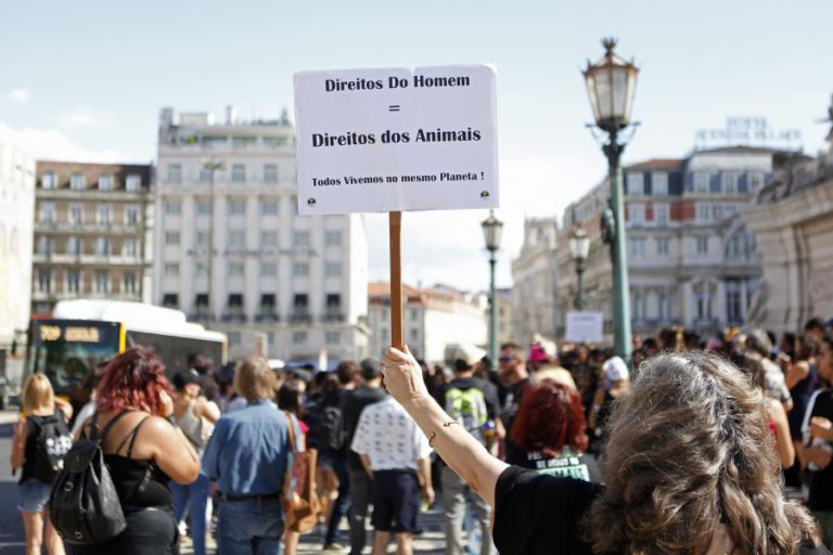 MAIS DE UMA CENTENA EM LISBOA CONTRA CONSUMO DE ANIMAIS QUE OS CONDENA À CRUELDADE